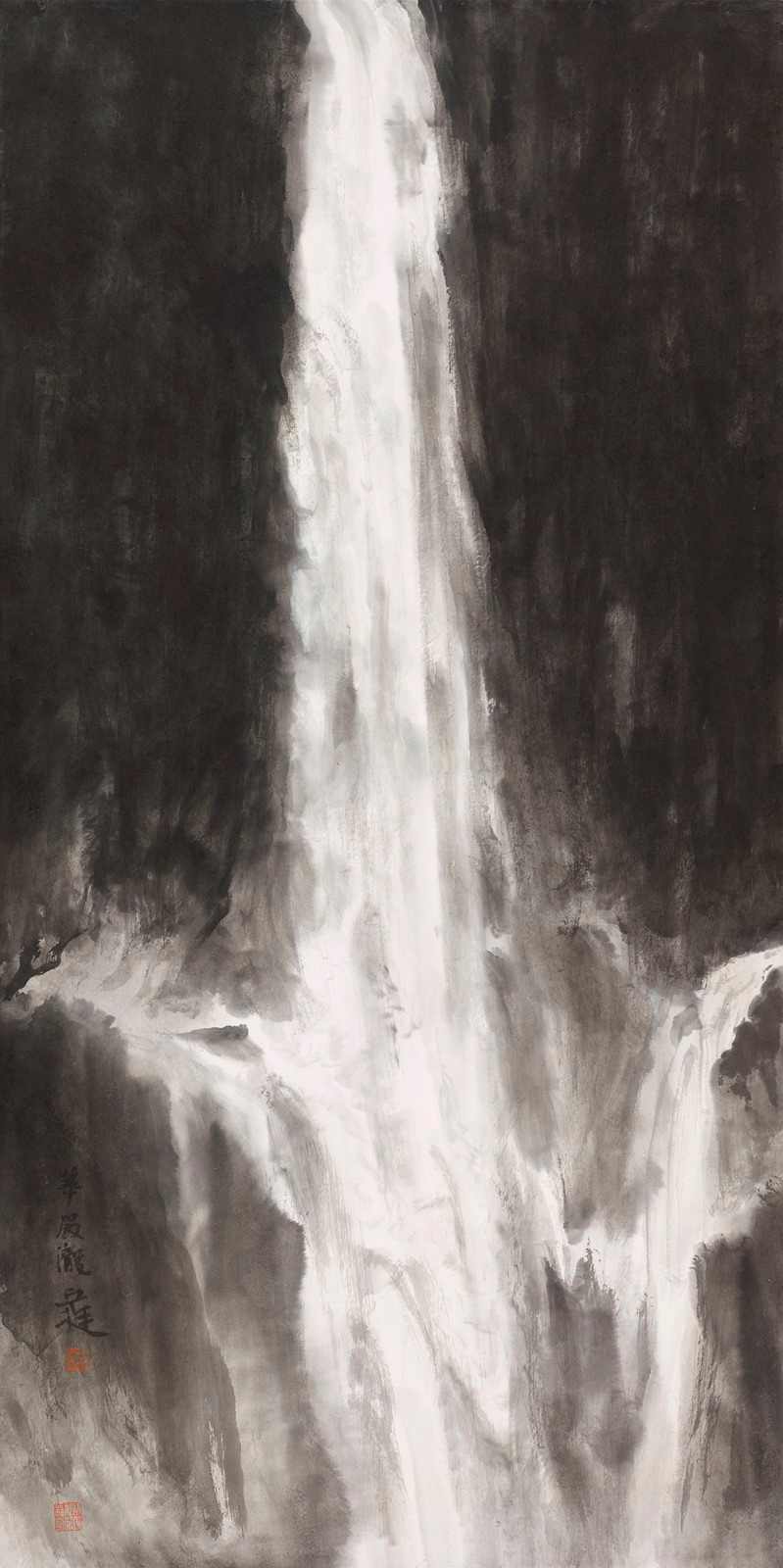 华严泷 136x68cm 2015年.jpg 丘挺艺术展探析:传统与创新的融合