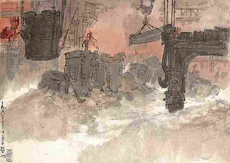 亚明写生作品展展示传统笔墨与现代题材的融合